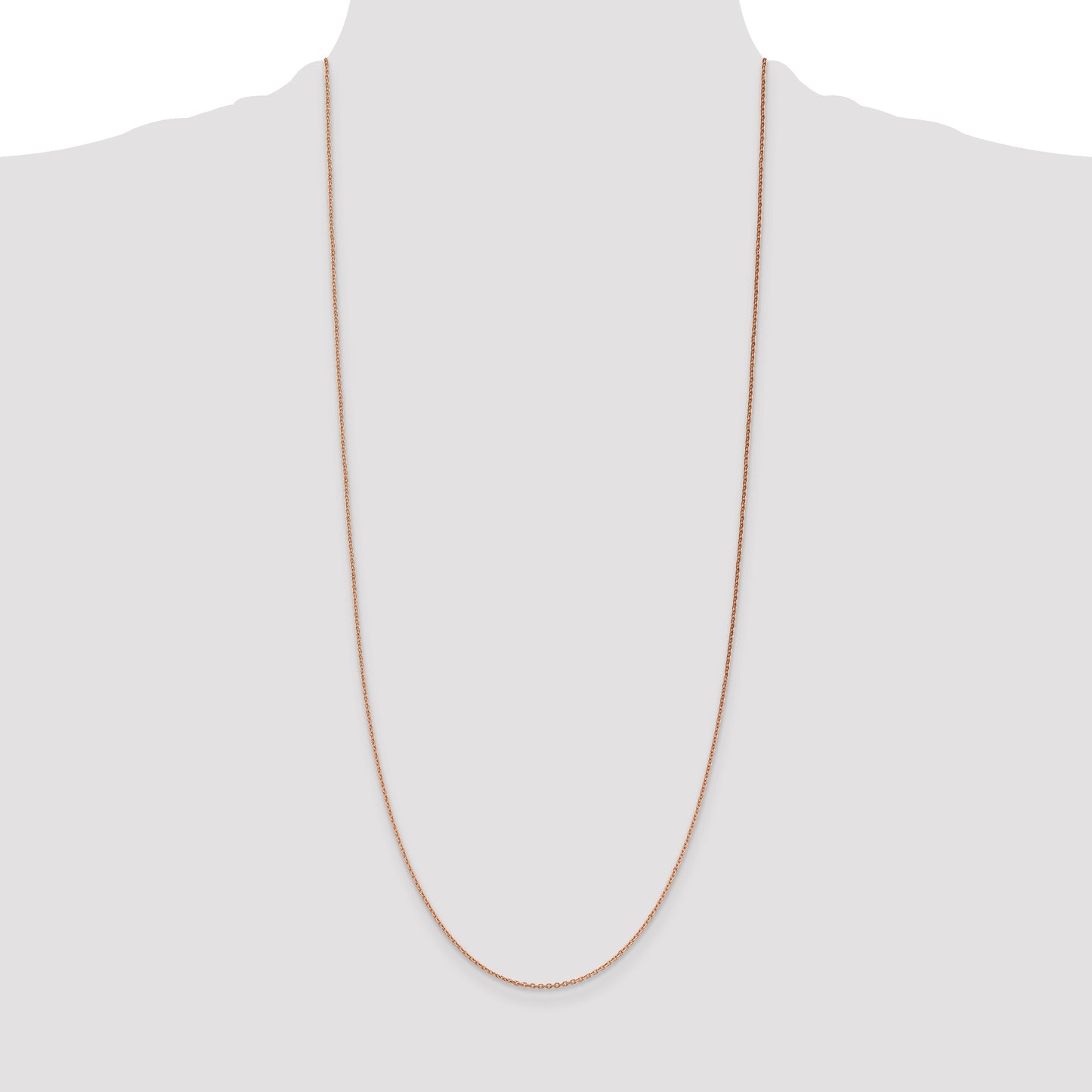 14K Rose Gold 30 inch 1.4mm Diamond-cut Cable with Lobster Clasp Chain