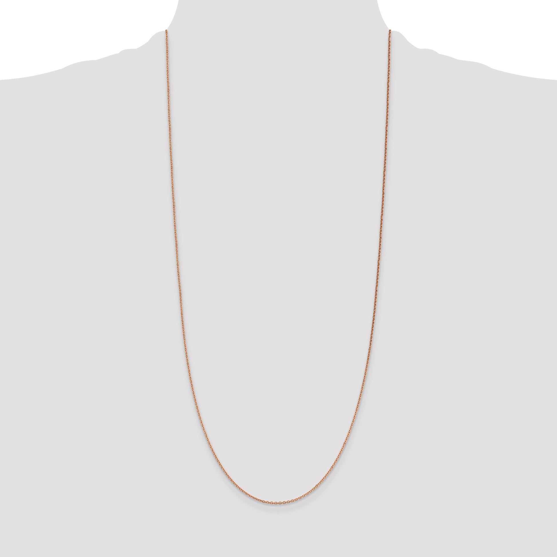 14K Rose Gold 30 inch 1.4mm Diamond-cut Cable with Lobster Clasp Chain