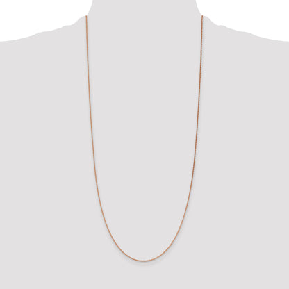 14K Rose Gold 30 inch 1.4mm Diamond-cut Cable with Lobster Clasp Chain