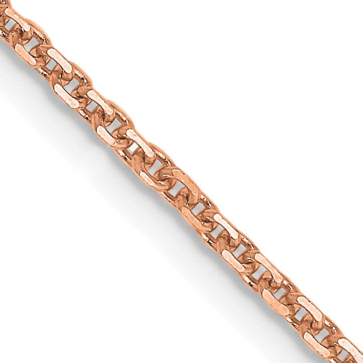 14K Rose Gold 16 inch 1.4mm Diamond-cut Cable with Lobster Clasp Chain