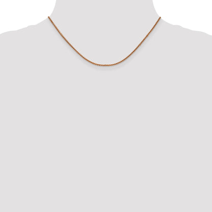 14K Rose Gold 16 inch 1.7mm Diamond-cut Spiga with Lobster Clasp Chain