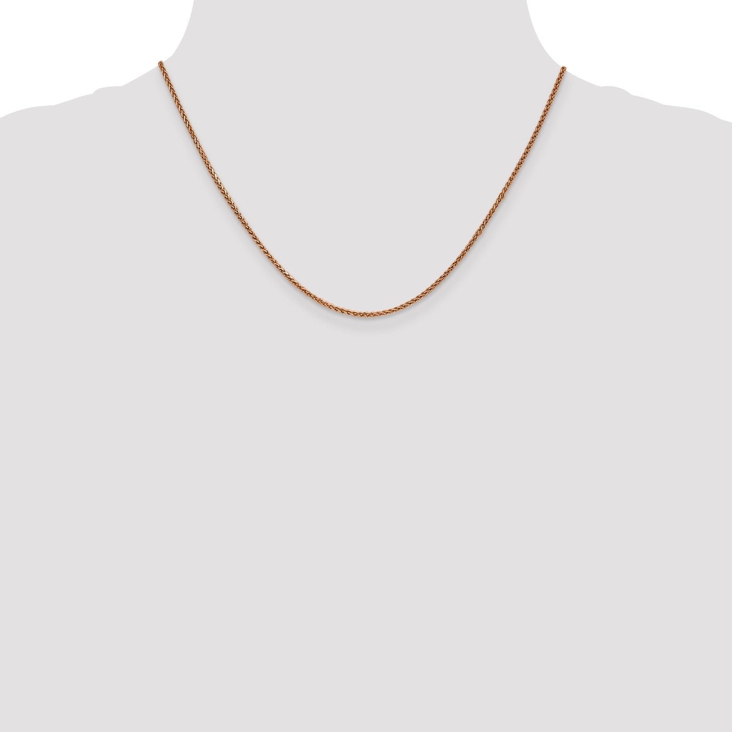 14K Rose Gold 18 inch 1.7mm Diamond-cut Spiga with Lobster Clasp Chain