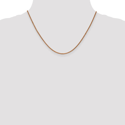 14K Rose Gold 18 inch 1.7mm Diamond-cut Spiga with Lobster Clasp Chain