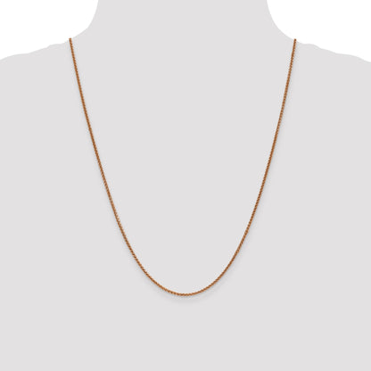 14K Rose Gold 24 inch 1.7mm Diamond-cut Spiga with Lobster Clasp Chain