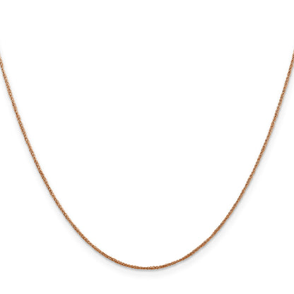 14K Rose Gold 16 inch .7mm Ropa with Spring Ring Clasp Chain