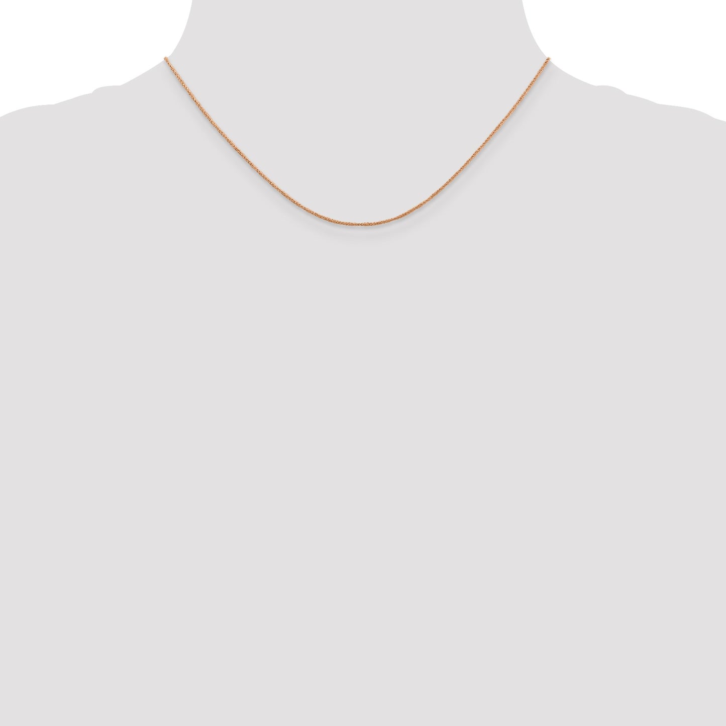 14K Rose Gold 16 inch .7mm Ropa with Spring Ring Clasp Chain