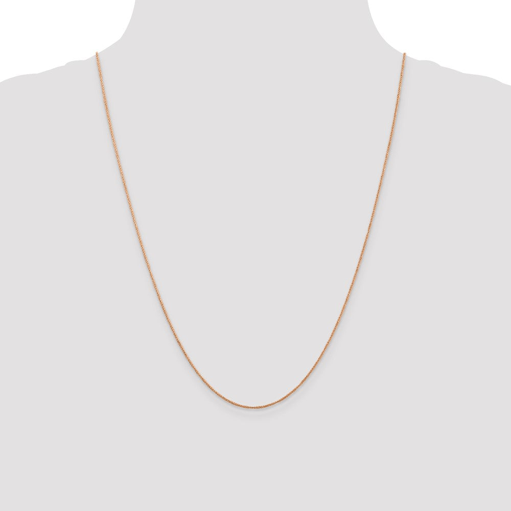 14K Rose Gold 24 inch .7mm Ropa with Spring Ring Clasp Chain