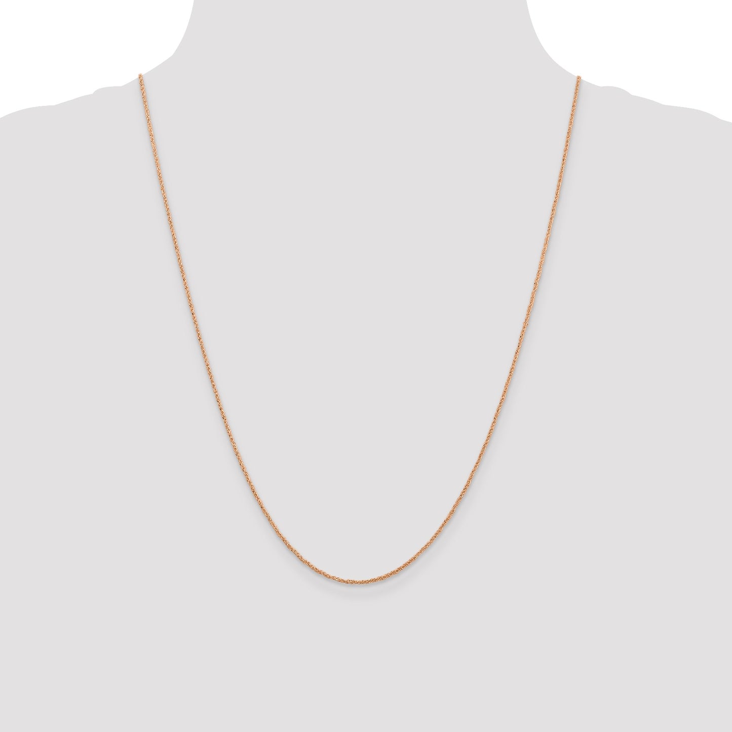 14K Rose Gold 24 inch 1.10mm Ropa with Spring Ring Clasp Chain