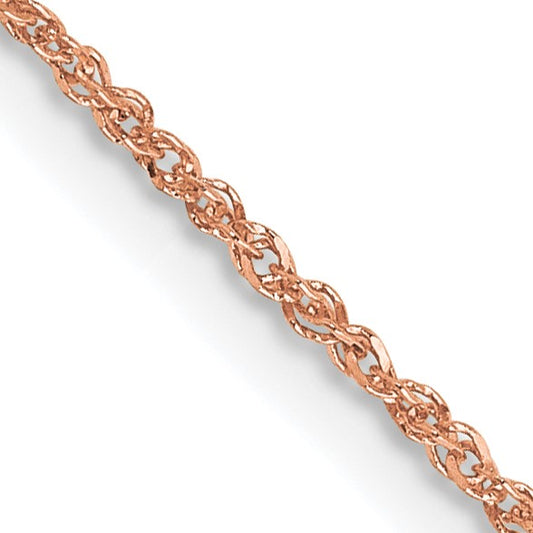 14K Rose Gold 18 inch 1.10mm Ropa with Spring Ring Clasp Chain