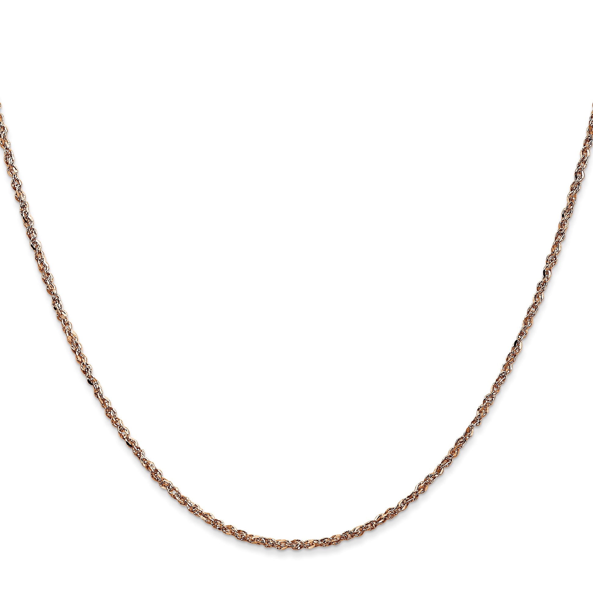 14K Rose Gold 16 inch  1.7mm Ropa with Lobster Clasp Chain