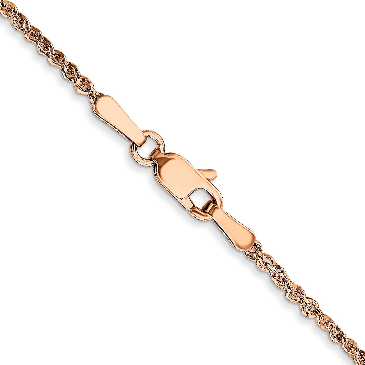 14K Rose Gold 24 inch  1.7mm Ropa with Lobster Clasp Chain