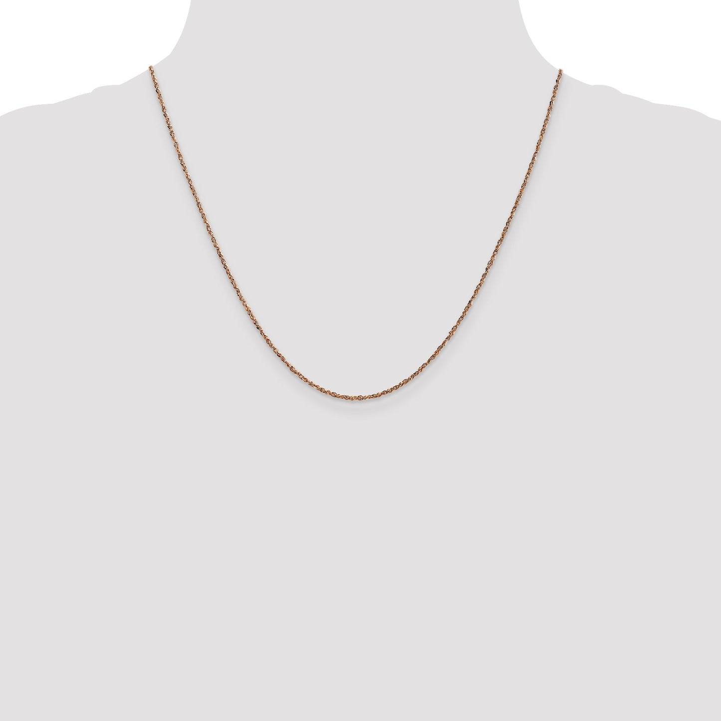 14K Rose Gold 20 inch  1.7mm Ropa with Lobster Clasp Chain