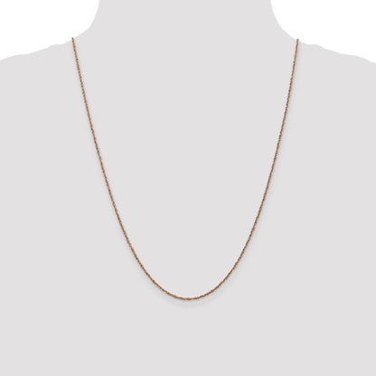 14K Rose Gold 24 inch  1.7mm Ropa with Lobster Clasp Chain