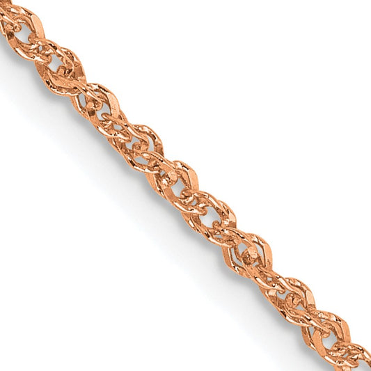 14K Rose Gold 16 inch  1.7mm Ropa with Lobster Clasp Chain