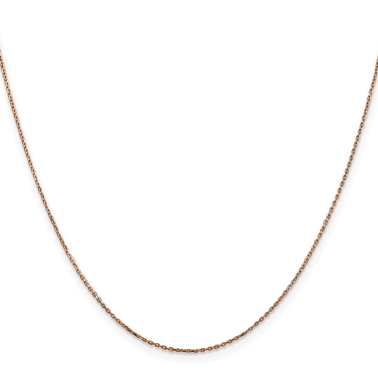 14K Rose Gold 24 inch .8mm Diamond-cut Cable with Lobster Clasp Chain