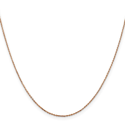 14K Rose Gold 30 inch .8mm Diamond-cut Cable with Lobster Clasp Chain
