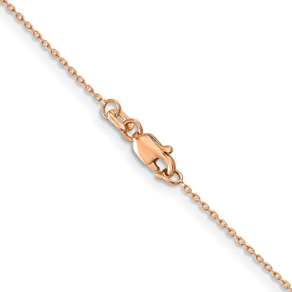 14K Rose Gold 16 inch .8mm Diamond-cut Cable with Lobster Clasp Chain