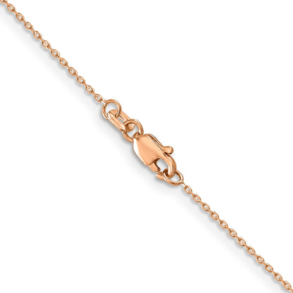 14K Rose Gold 30 inch .8mm Diamond-cut Cable with Lobster Clasp Chain