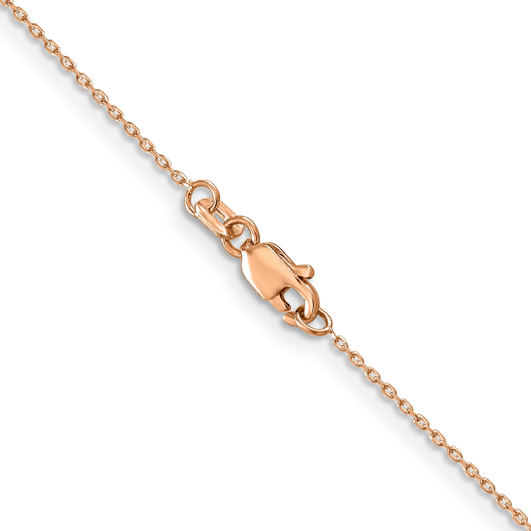 14K Rose Gold 20 inch .8mm Diamond-cut Cable with Lobster Clasp Chain
