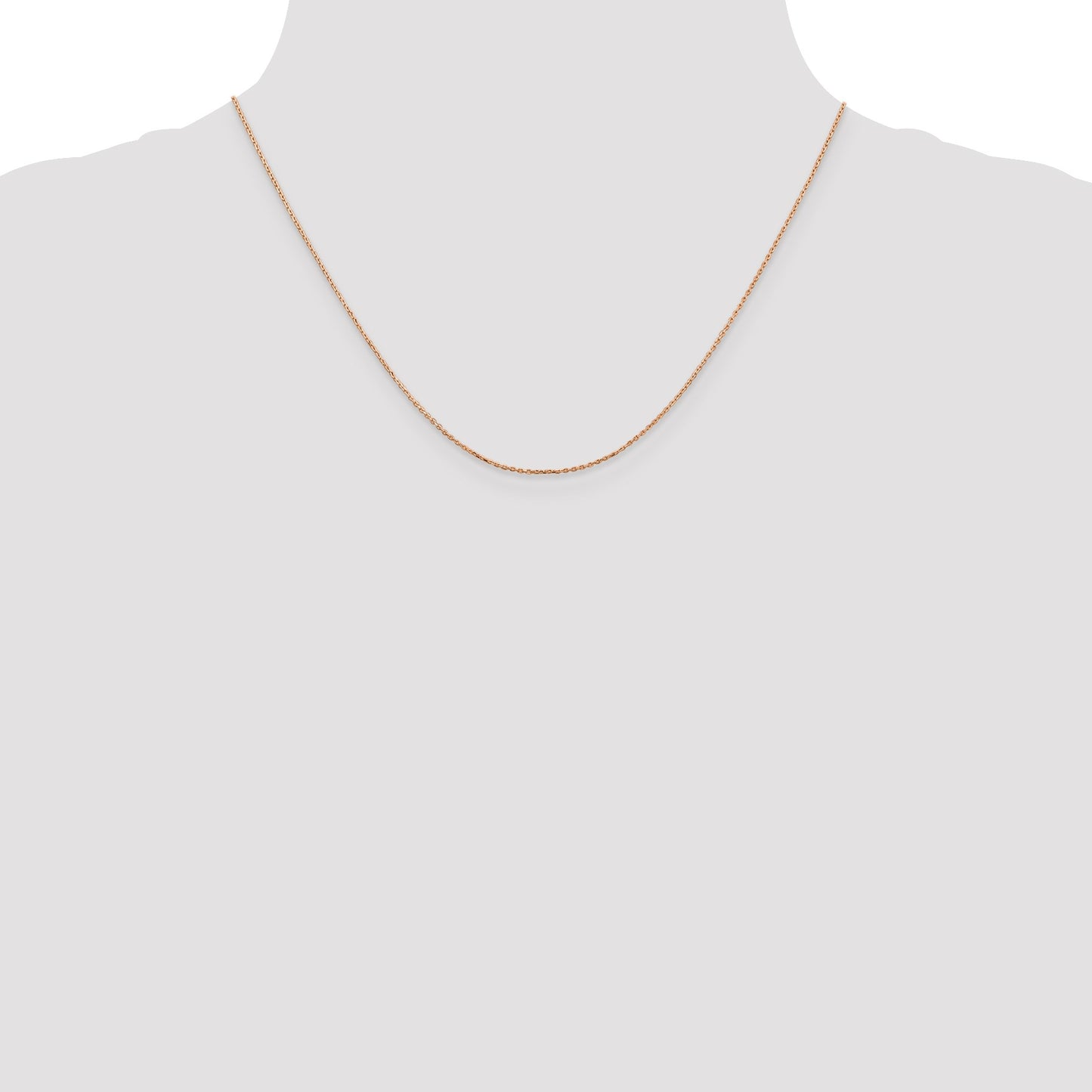 14K Rose Gold 18 inch .8mm Diamond-cut Cable with Lobster Clasp Chain