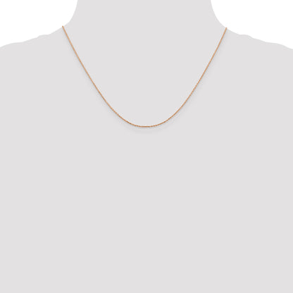 14K Rose Gold 18 inch .8mm Diamond-cut Cable with Lobster Clasp Chain