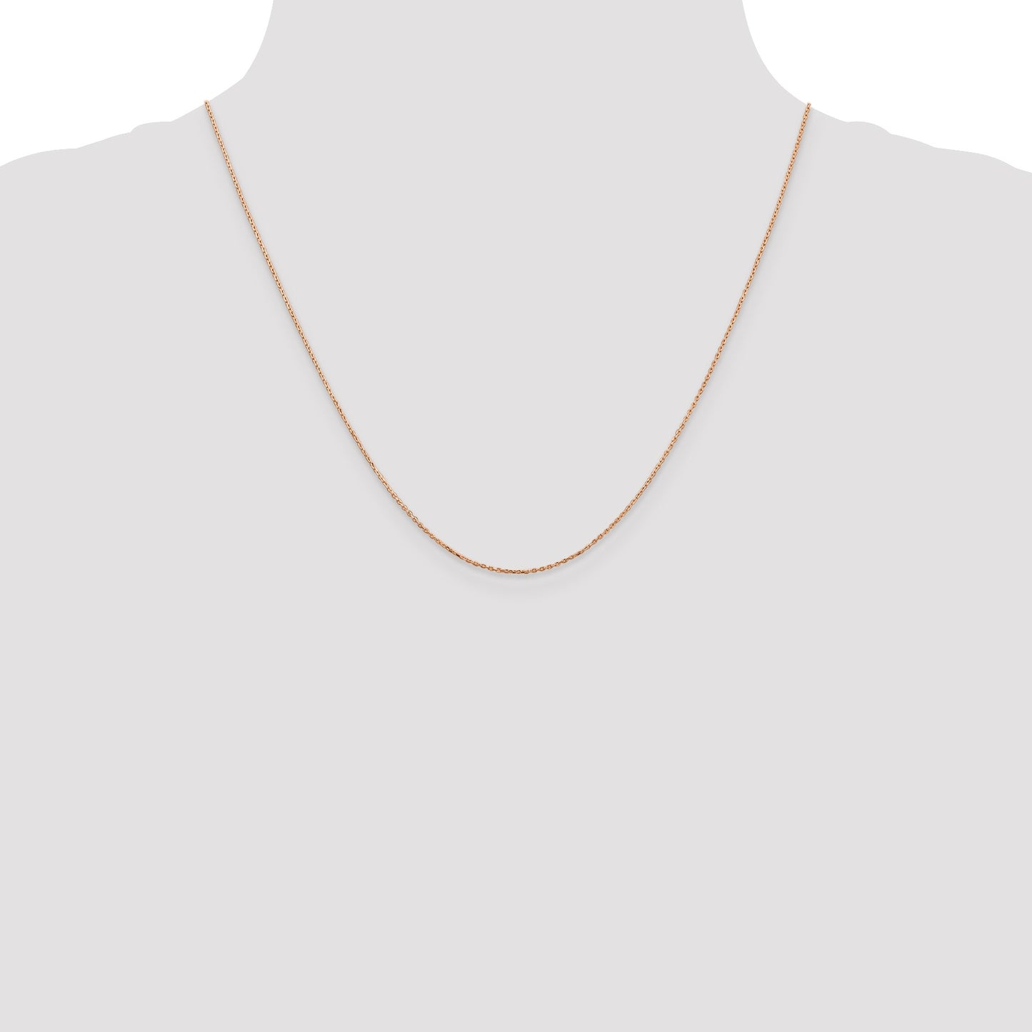 14K Rose Gold 20 inch .8mm Diamond-cut Cable with Lobster Clasp Chain