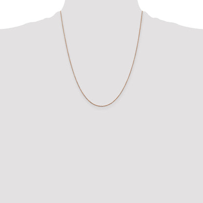 14K Rose Gold 22 inch .8mm Diamond-cut Cable with Lobster Clasp Chain