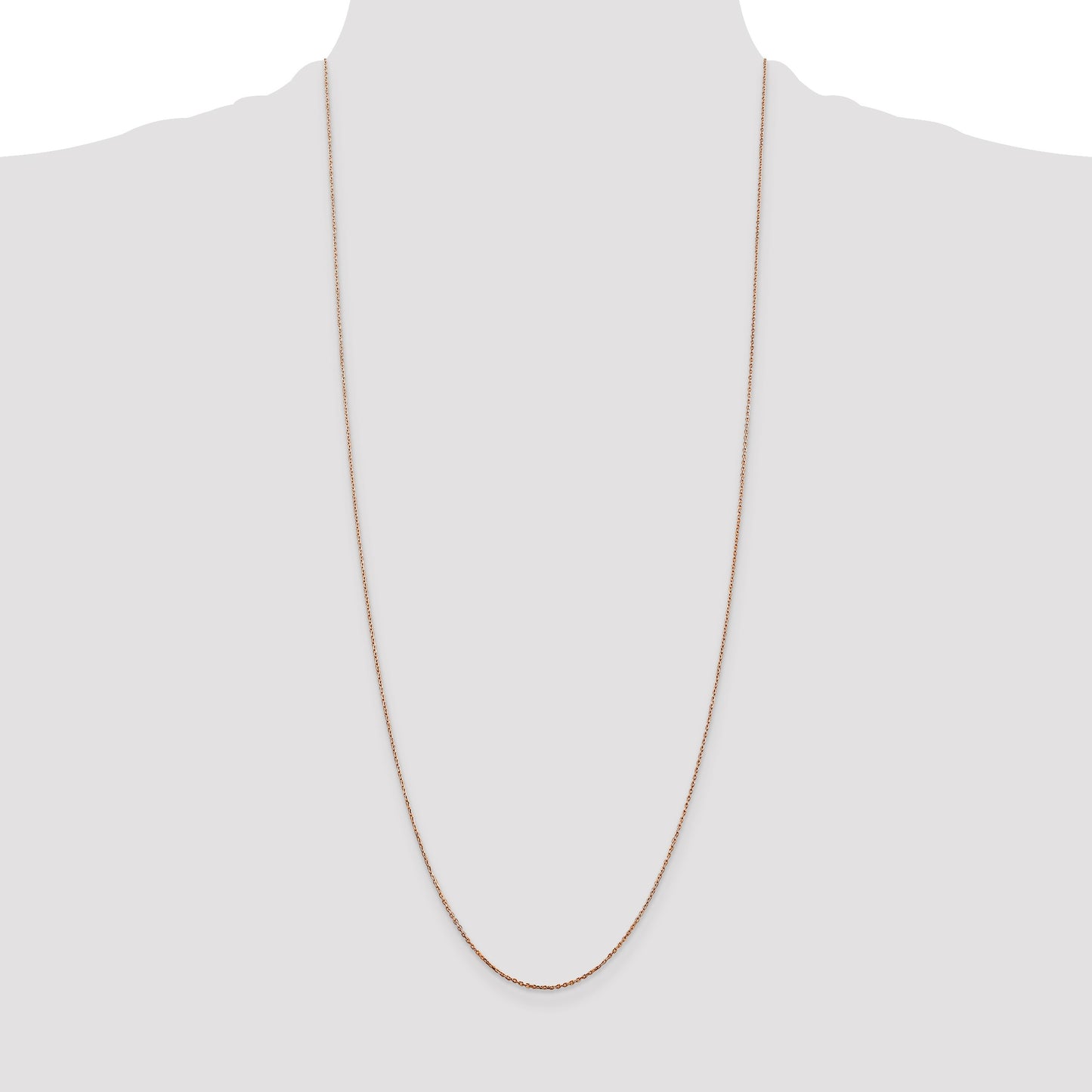 14K Rose Gold 30 inch .8mm Diamond-cut Cable with Lobster Clasp Chain