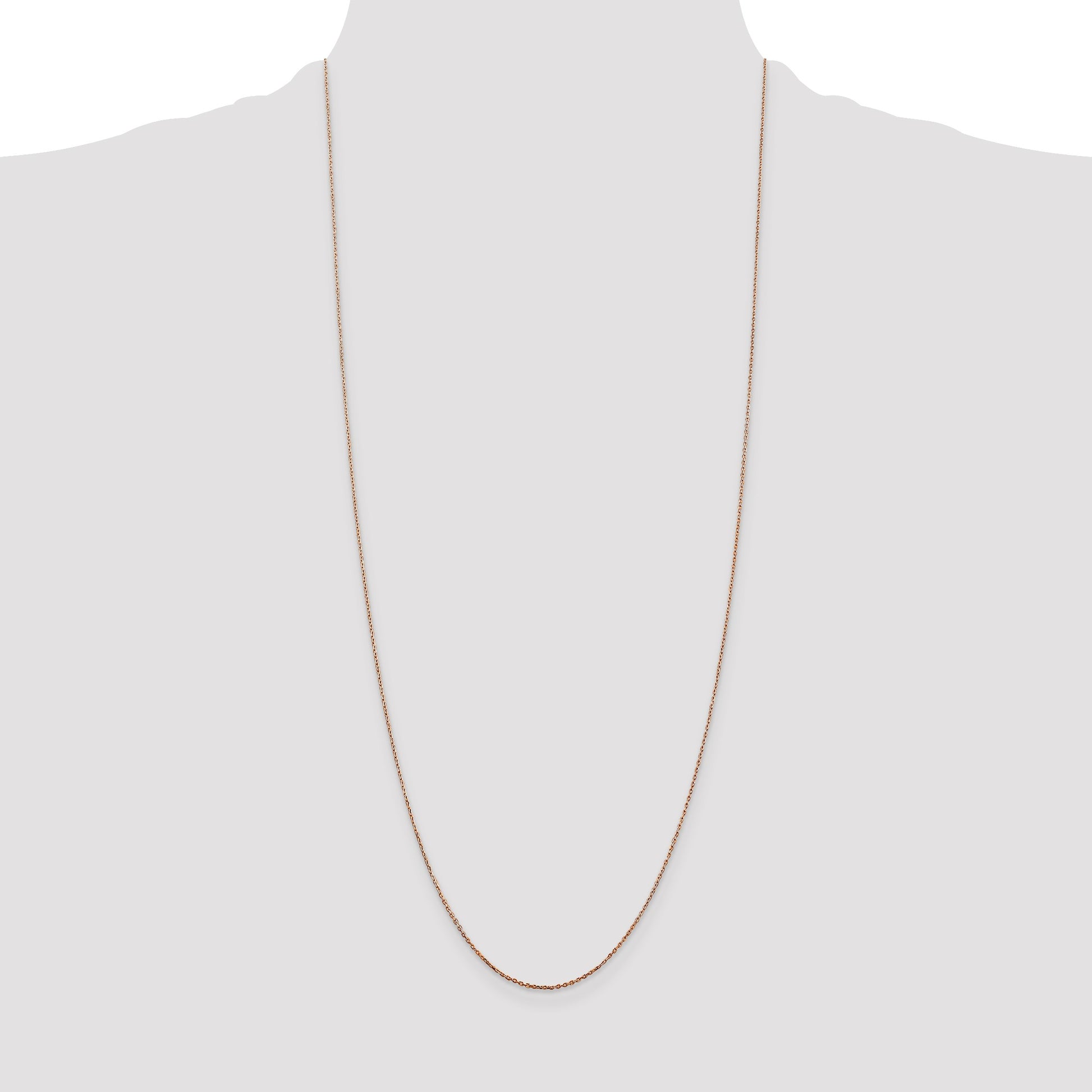 14K Rose Gold 30 inch .8mm Diamond-cut Cable with Lobster Clasp Chain