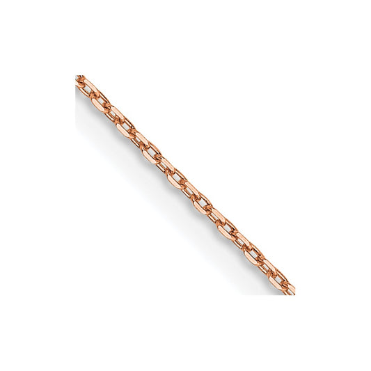 14K Rose Gold 18 inch .8mm Diamond-cut Cable with Lobster Clasp Chain