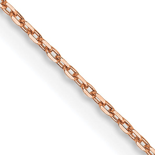 14K Rose Gold 16 inch .8mm Diamond-cut Cable with Lobster Clasp Chain
