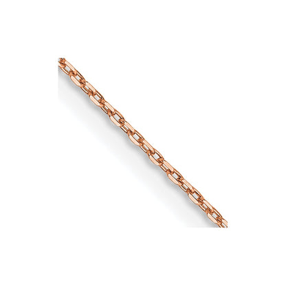 14K Rose Gold 16 inch .8mm Diamond-cut Cable with Lobster Clasp Chain