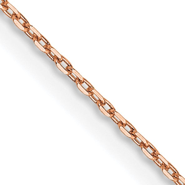 14K Rose Gold 22 inch .8mm Diamond-cut Cable with Lobster Clasp Chain