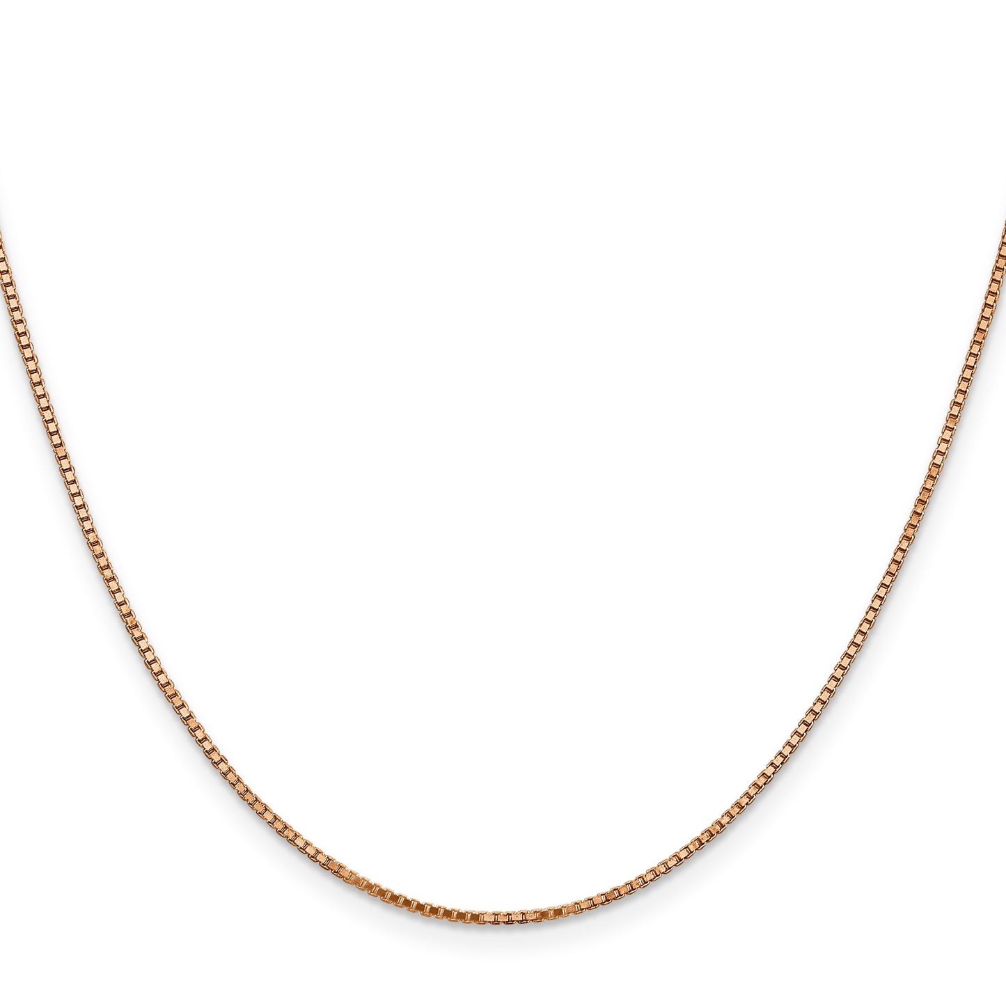 14K Rose Gold 30 inch 1.10mm Box Link with Lobster Clasp Chain