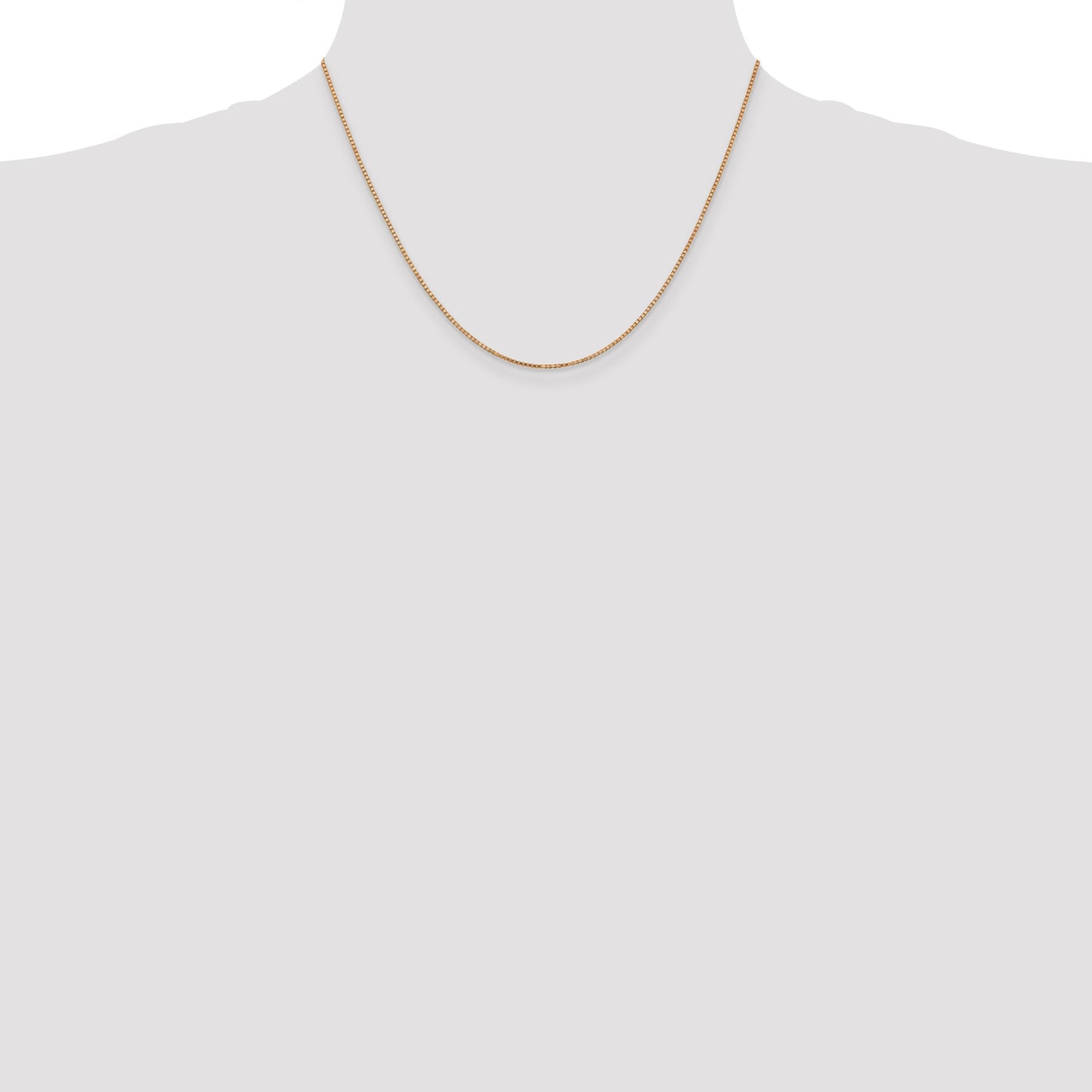 14K Rose Gold 18 inch 1.10mm Box Link with Lobster Clasp Chain