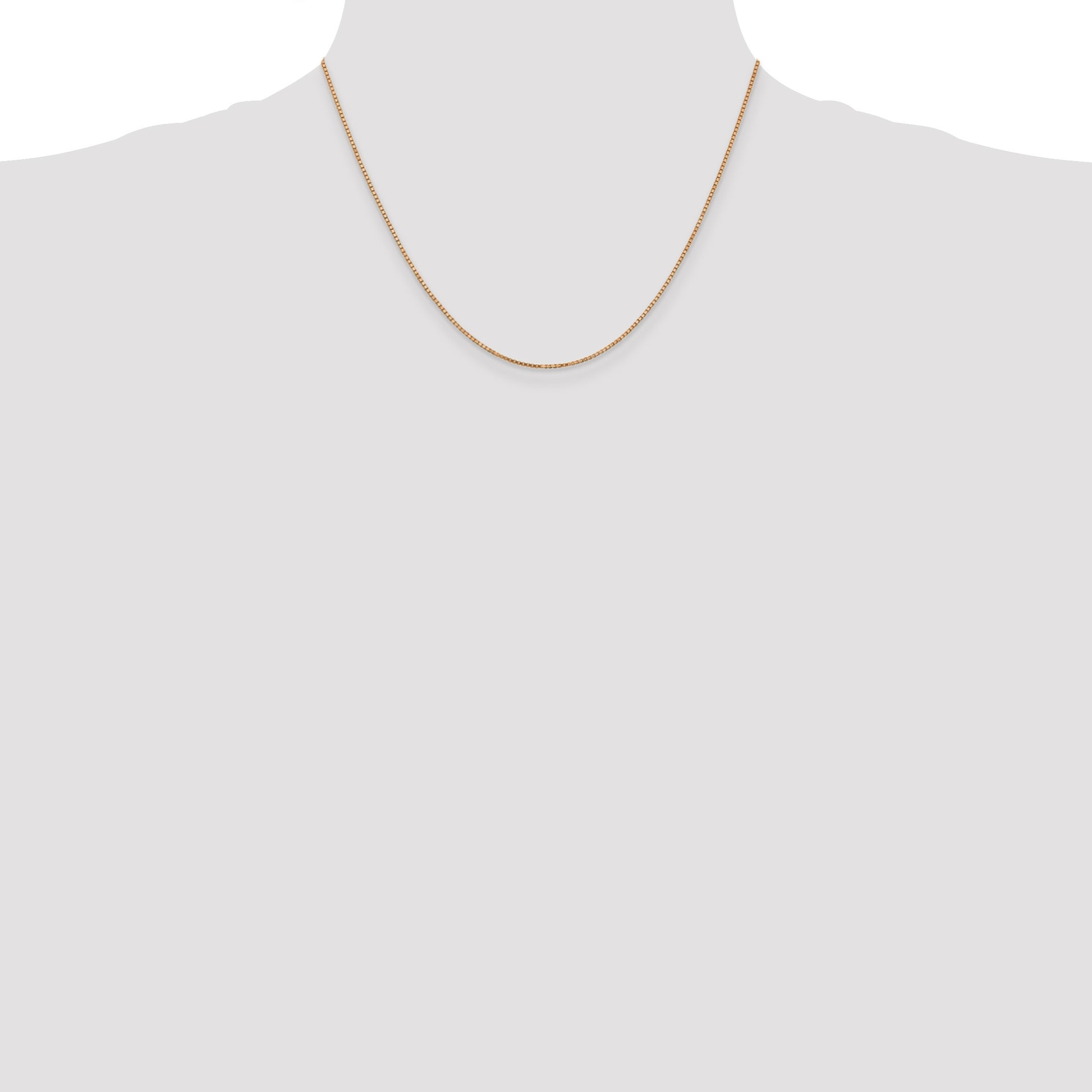 14K Rose Gold 18 inch 1.10mm Box Link with Lobster Clasp Chain