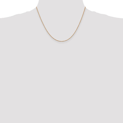 14K Rose Gold 18 inch 1.10mm Box Link with Lobster Clasp Chain