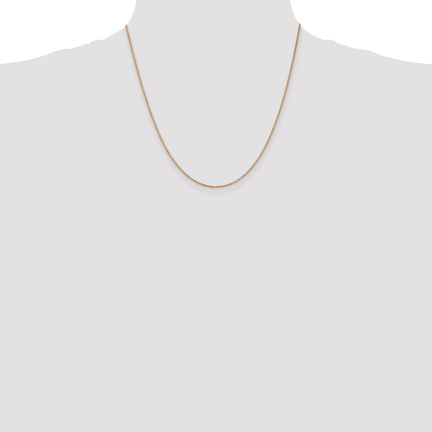 14K Rose Gold 20 inch 1.10mm Box Link with Lobster Clasp Chain