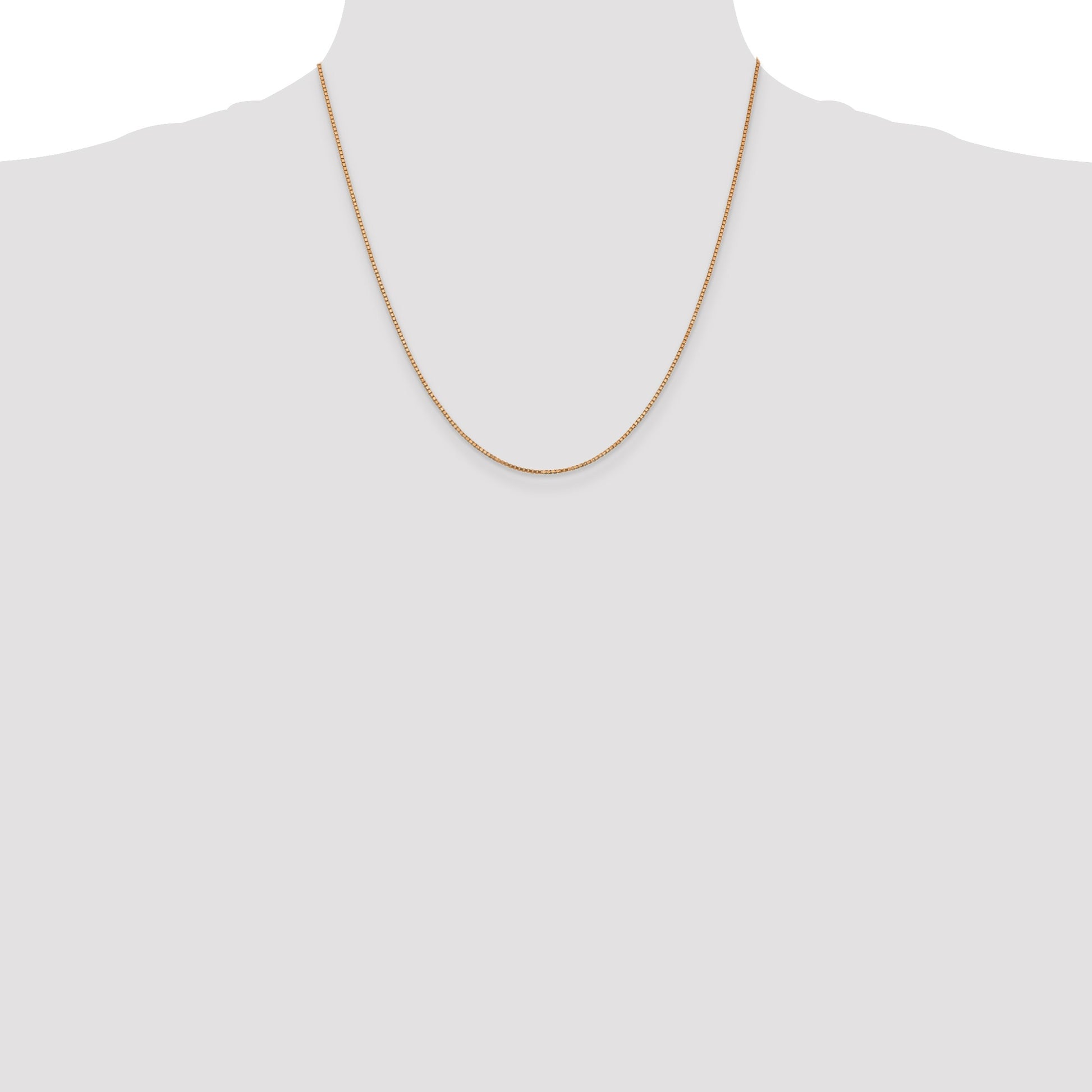 14K Rose Gold 20 inch 1.10mm Box Link with Lobster Clasp Chain