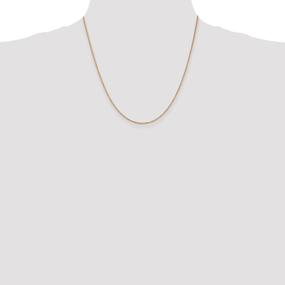 14K Rose Gold 20 inch 1.10mm Box Link with Lobster Clasp Chain
