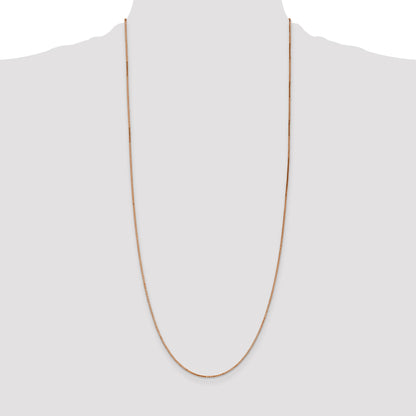 14K Rose Gold 30 inch 1.10mm Box Link with Lobster Clasp Chain