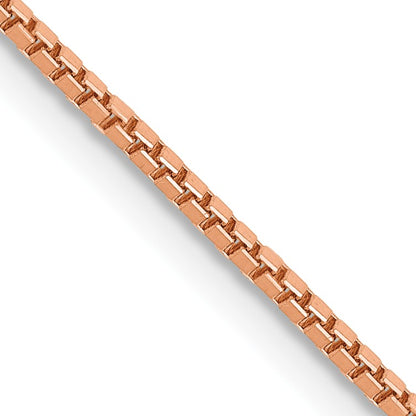 14K Rose Gold 22 inch 1.10mm Box Link with Lobster Clasp Chain