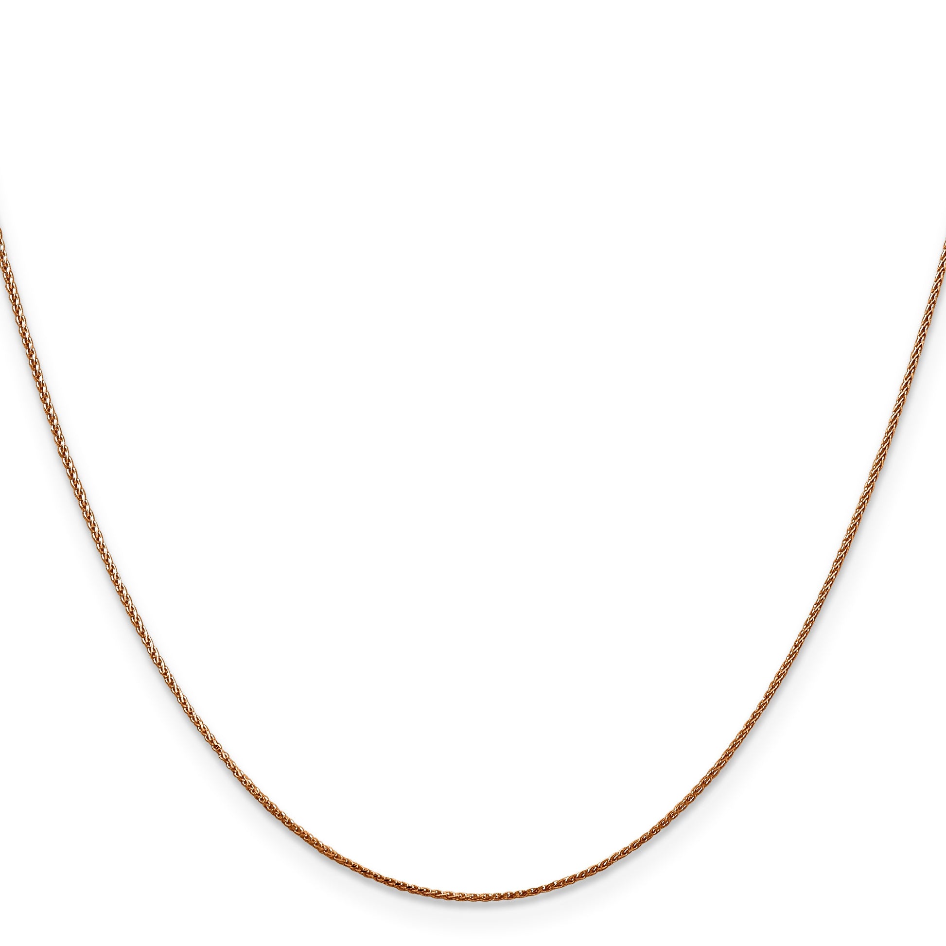 14K Rose Gold 16 inch .85mm Diamond-cut Spiga with Lobster Clasp Chain