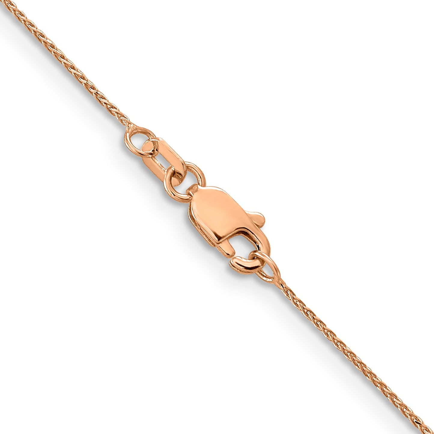 14K Rose Gold 24 inch .85mm Diamond-cut Spiga with Lobster Clasp Chain