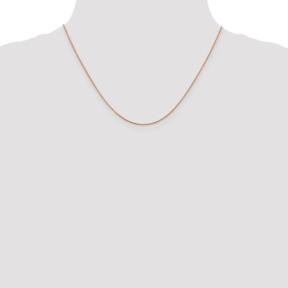 14K Rose Gold 18 inch .85mm Diamond-cut Spiga with Lobster Clasp Chain