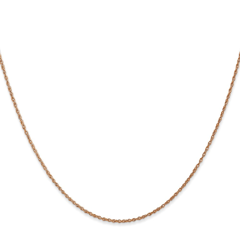 14K Rose Gold 18 inch .8mm Baby Rope with Spring Ring Clasp Chain