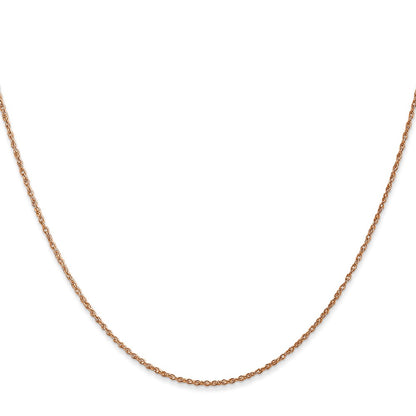 14K Rose Gold 18 inch .8mm Baby Rope with Spring Ring Clasp Chain