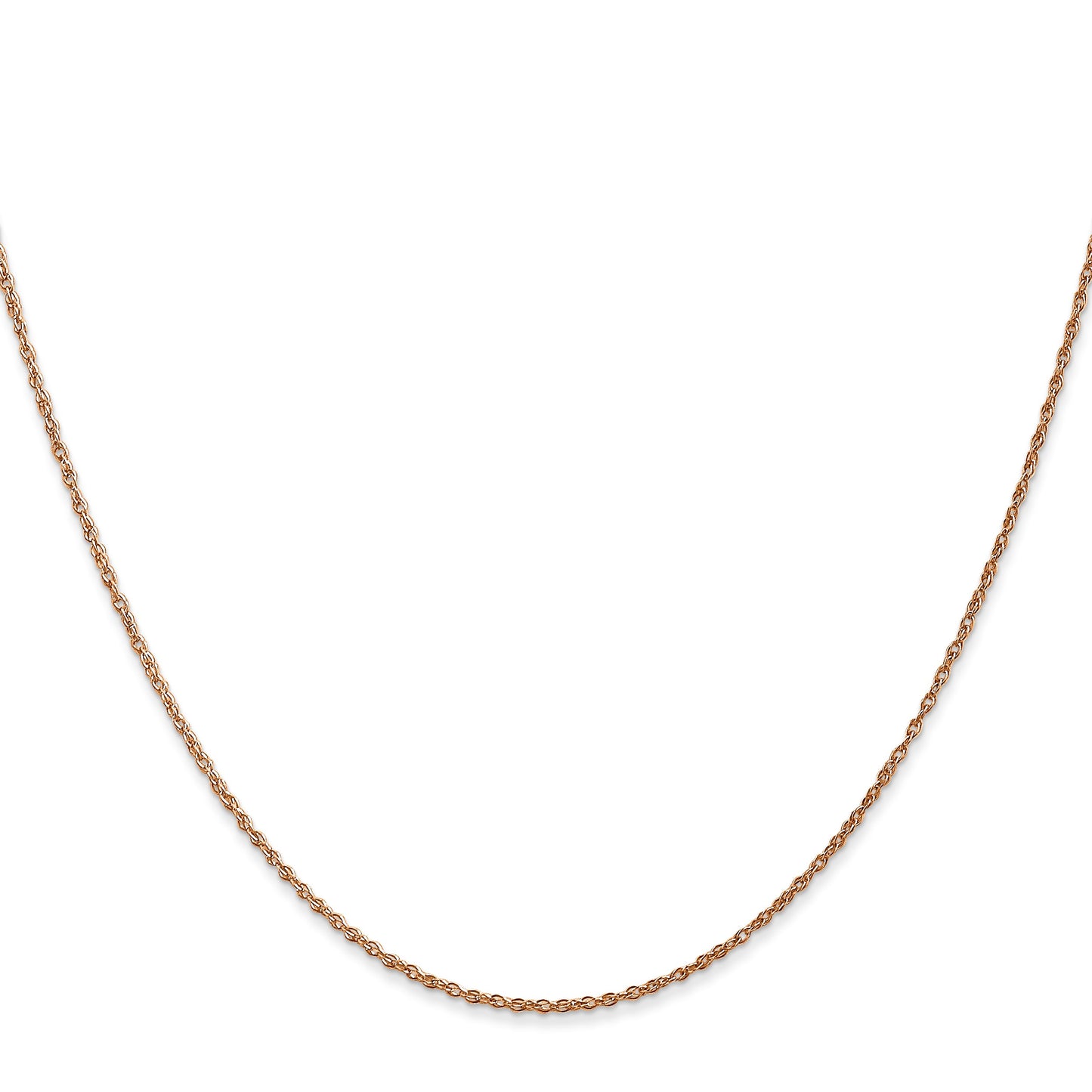 14K Rose Gold 24 inch .8mm Baby Rope with Spring Ring Clasp Chain