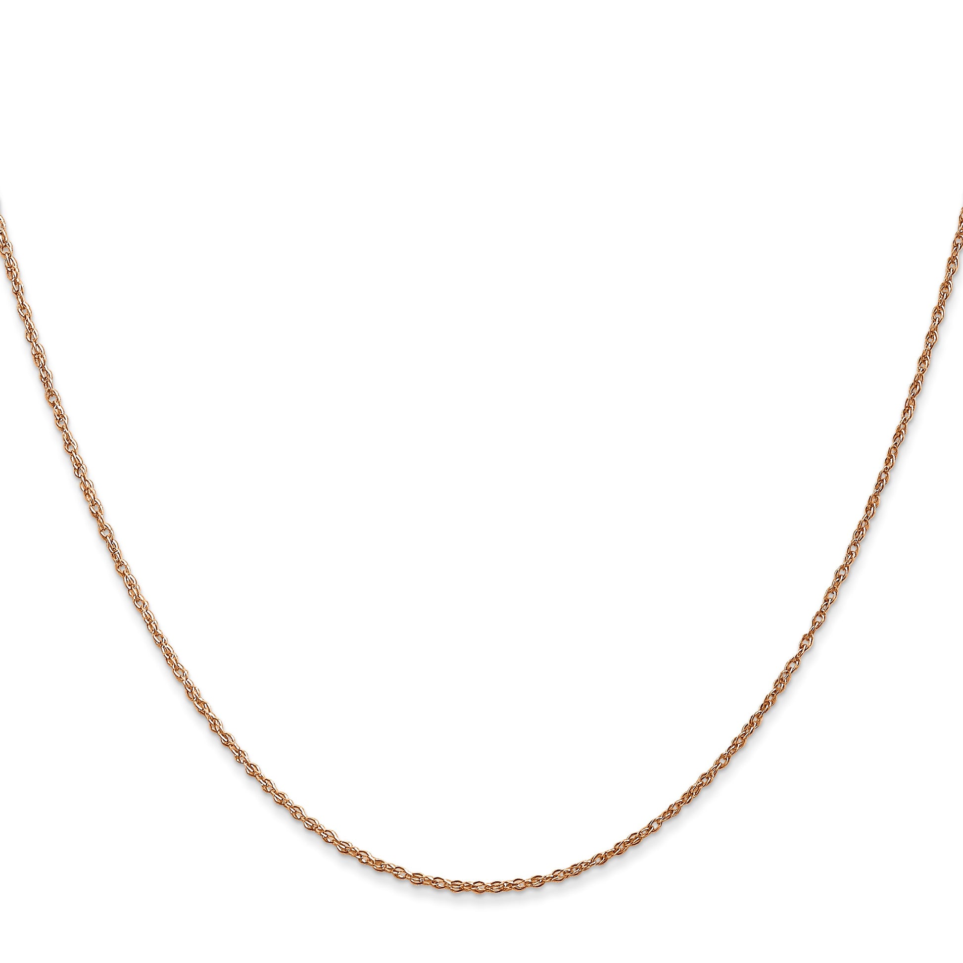 14K Rose Gold 24 inch .8mm Baby Rope with Spring Ring Clasp Chain