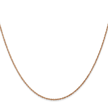 14K Rose Gold 24 inch .8mm Baby Rope with Spring Ring Clasp Chain